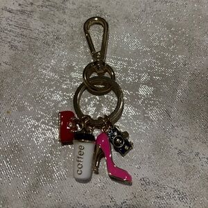 Chic Gold and Pink Keychain Accessory. Bag Charm. New